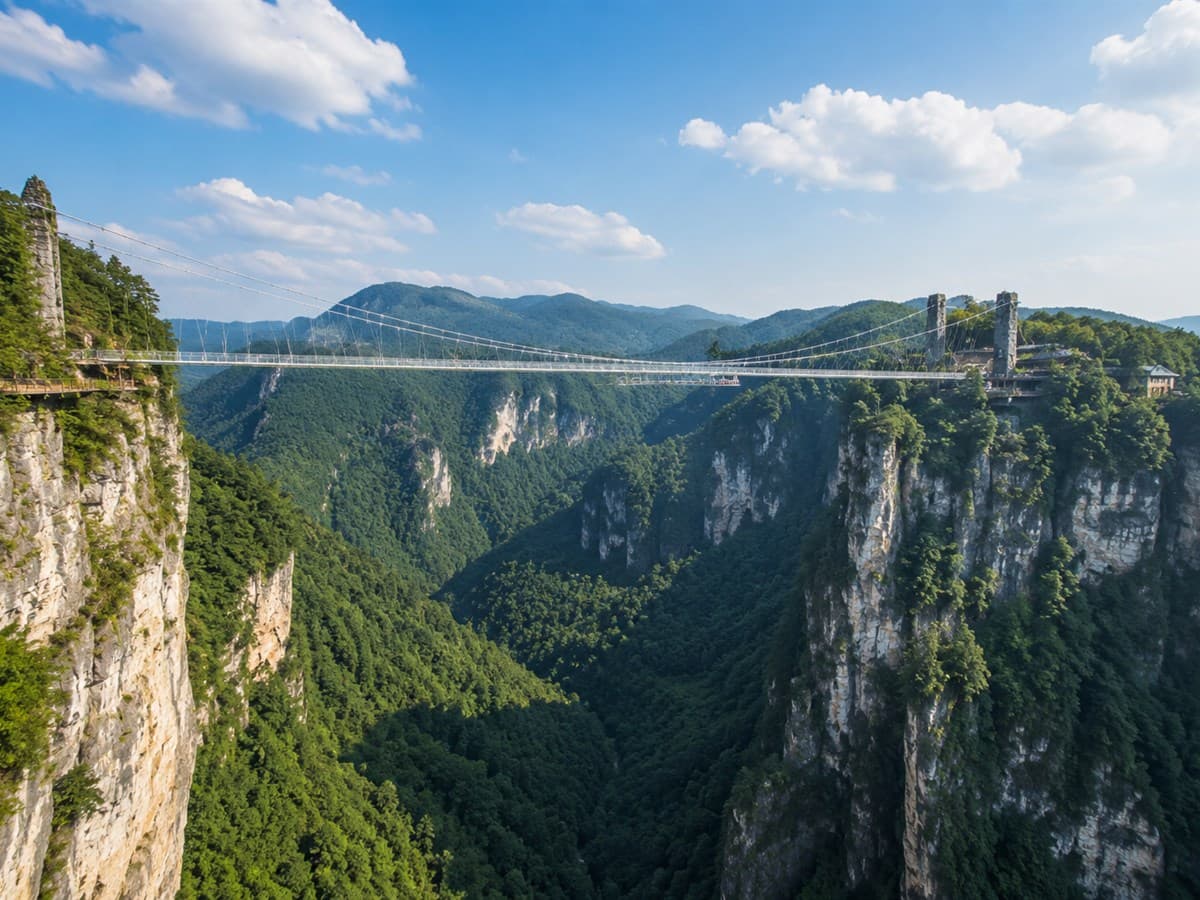 Glass bridge day without rushing